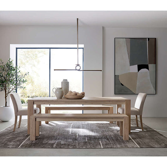 Terra 90" Natural White Oak Solid Wood Dining Table