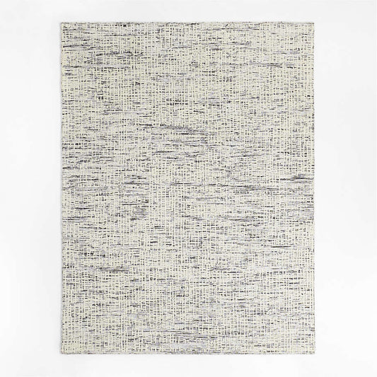 Montauban Wool-Blend Grid White Area Rug 8'x10'